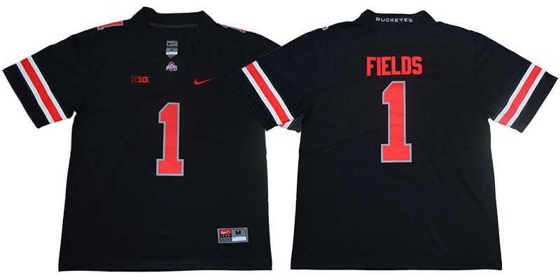 Men Ohio State Buckeyes #1 Fields Black Nike NCAA Jerseys->ncaa teams->NCAA Jersey